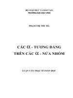 Các α   tương đẳng trên các α nửa nhóm 