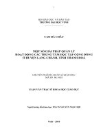 Một số giải pháp quản lý hoạt động các trung tâm học tập cộng đồng ở huyện lang chánh, tỉnh thanh hoá 