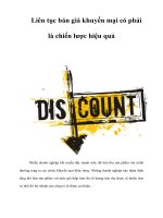 Tài liệu Liên tục bán giá khuyến mại có phải là chiến lược hiệu quả ppt