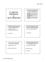 LÝ THUYÊT PORTFOLIO & QUẢN TRỊ RỦI RO