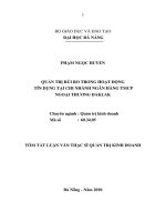 Quản trị rủi ro trong hoạt động tín dụng tại chi nhánh ngân hàng TMCP ngoại thương đắk lắk 