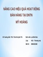 Slide nâng cao hiệu quả hoạt động bán hàng tại doanh nghiệp tư nhân mỹ hoàng 