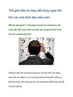 Tài liệu Thế giới tiếp thị thay đổi từng ngày đòi hỏi các nhà lãnh đạo kiểu mới doc
