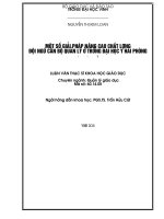 Một số giải pháp nâng cao chất lượng đội ngũ cán bộ quản lý ở trường đại học y hải phòng luận văn thạc sĩ khoa học quản lý giáo dục 
