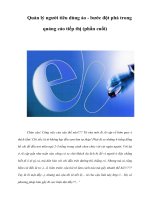 Tài liệu Quản lý người tiêu dùng ảo - bước đột phá trong quảng cáo tiếp thị (phần cuối) ppt