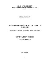 A study on metaphors of love in english = nghiên cứu các ẩn dụ về tình yêu trong tiếng anh luận văn tốt nghiệp đại học 