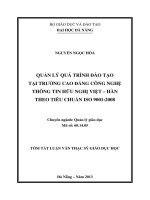 Quản lý quá trình đào tạo tại trường cao đẳng công nghệ thông tin hữu nghị việt   hàn theo tiêu chuẩn ISO 9001 2008 