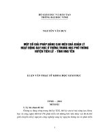 Một số giải pháp nâng cao hiệu quả quản lý hoạt động dạy học ở trường trung học phổ thông huyện tiên lữ   tỉnh hưng yên luận văn thạc sĩ khoa học giáo dục 