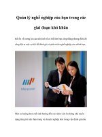 Tài liệu Quản lý nghề nghiệp của bạn trong các giai đoạn khó khăn pptx