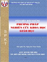 PHƯƠNG PHÁP NGHIÊN CỨU KHOA HỌC GIÁO DỤC