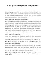 Tài liệu Làm gì với những khách hàng đòi hỏi? pptx