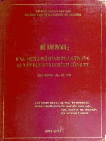 Ứng dụng mô hình toán trong quyết định tài chính công ty đề tài nghiên cứu khoa học cấp bộ 