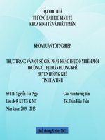 Slide THỰC TRẠNG và một số GIẢI PHÁP KHẮC PHỤC ô NHIỄM môi TRƯỜNG ở THỊ TRẤN HƯƠNG KHÊ HUYỆN HƯƠNG KHÊ TỈNH hà TĨNH 