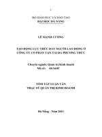 Tạo động lực thúc đẩy người lao động ở công ty cổ phần vận tải da phương thức 