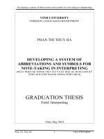 Developing a sytem of abbreviation and symbols for note taking in interpreting 