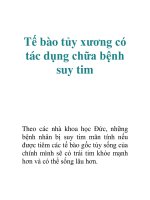 Tài liệu Tế bào tủy xương có tác dụng chữa bệnh suy tim docx