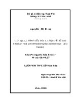 Tách và xác định cấu trúc các hợp chất từ cao n hexan hoa sim ( rhodomyrtus tomentosa ( AIT) hassk) 