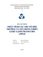 Phân tích các yếu tố môi trường và xây dựng chiến lược cạnh tranh cho apple 