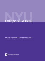 Tài liệu APLICATION FOR GRADUATE ADMISSION with ...- COLLEGE OF NURSING (NYU) pptx
