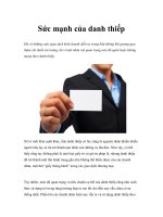Tài liệu Sức mạnh của danh thiếp ppt