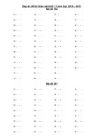 Gián án đáp án thi khảo sát 11