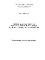 Một số giải pháp quản lý công tác xã hội hóa giáo dục ở các huyện miền núi tỉnh nghệ an luận văn thạc sĩ khoa học giáo dục 