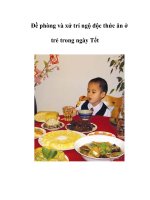 Tài liệu Đề phòng và xử trí ngộ độc thức ăn ở trẻ trong ngày Tết docx