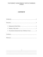 Tài liệu THE PROMINET CHARACTERISTIC TRAITS OF ROBINSON CRUSOE docx