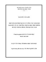 Một số giải pháp quản lý công tác giáo dục đạo đức ở các trường trung học phổ thông huyện thăng bình, tỉnh quảng nam 