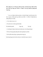 Tài liệu Mẫu hồ sơ đăng ký cơ sở trồng cấy nhân tạo thực vật hoang dã quy định tại Phụ lục II, III của Công ước CITES và Nhóm II theo quy định của pháp luật Việt Nam docx