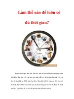Tài liệu Làm thế nào để luôn có đủ thời gian? doc