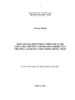 Một số giải pháp phát triển quan hệ giữa nhà trường với doanh nghiệp của trường cao đẳng cộng đồng đồng tháp luận văn thạc sĩ khoa học giáo dục 