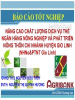 Slide nâng cao chất lượng dịch vụ thẻ của ngân hàng nông nghiệp & phát triển nông thôn việt nam chi nhánh huyện gio linh tỉnh quảng trị 