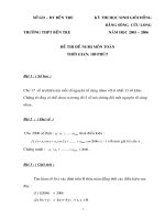 Tài liệu Đề thi và đáp án chuyên lý thi học sinh giỏi Bến Tre ppt