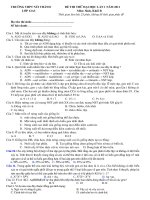 Tài liệu thi thu dh mon sinh