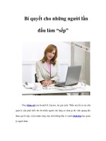 Tài liệu Bí quyết cho những người lần đầu làm “sếp” docx