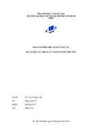 BÁO cáo môn học QUẢN lý dự án dự án đầu tư CHUNG cư NAM NGUYỄN KHUYẾN 