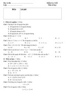 Gián án ĐỀ KIỂM TRA SỐ HỌC. CHƯƠNG 2