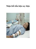 Tài liệu Nhận biết dấu hiệu suy thận ppt