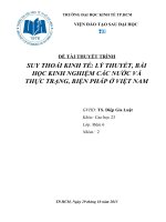 SUY THOÁI KINH TẾ: LÝ THUYẾT, BÀI HỌC KINH NGHIỆM CÁC NƯỚC VÀ THỰC TRẠNG, BIỆN PHÁP Ở VIỆT NAM