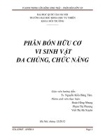 VI SINH TRONG cân BẰNG SINH THÁI – PHÂN bón hữu cơ 