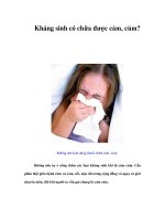 Tài liệu Kháng sinh có chữa được cảm, cúm? doc