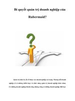 Tài liệu Bí quyết quản trị doanh nghiệp của Rubermaid? docx
