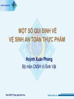 Bài giảng một số qui định an toan vệ sinh thực phẩm