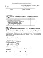 Tài liệu kiem tra hoc ky 1