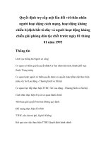 Tài liệu Quyết định trợ cấp một lần đối với thân nhân người hoạt động cách mạng, hoạt động kháng chiến bị địch bắt tù đày và người hoạt động kháng chiến giải phóng dân tộc chết trước ngày 01 tháng 01 năm 1995 doc