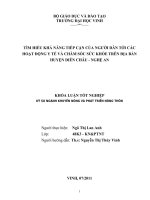 Tìm hiểu khả năng tiếp cận của người dân tới các hoạt động y tế và chăm sóc sức khỏe trên địa bàn huyện diễn châu luận văn tốt nghiệp đại học 