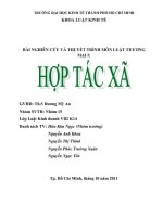 BÀI NGHIÊN cứu và THUYẾT TRÌNH môn LUẬT THƯƠNG mại i hợp tác xã 