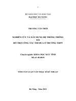 Nghiên cứu và xây dựng hệ thống thông tin hỗ trợ công tác thi đua ở trường THPT 