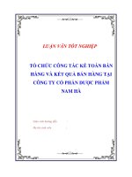 Tài liệu Luận văn tốt nghiệp “Tổ chức công tác kế toán bán hàng và kết quả bán hàng tại công ty cổ phần dược phẩm Nam Hà” pptx